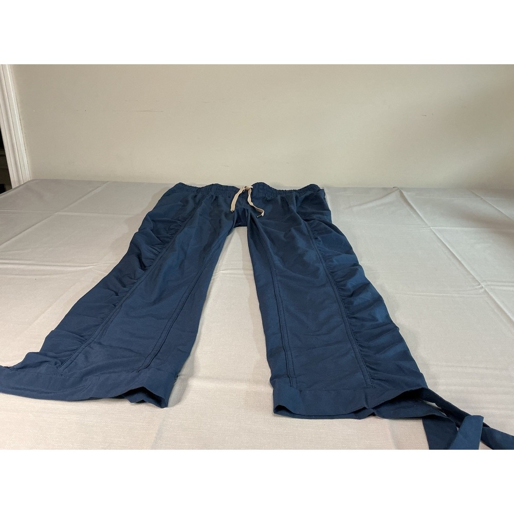 prAna Women's Blue Ruched Crop Hiking Pants Size M Drawstring Outdoor